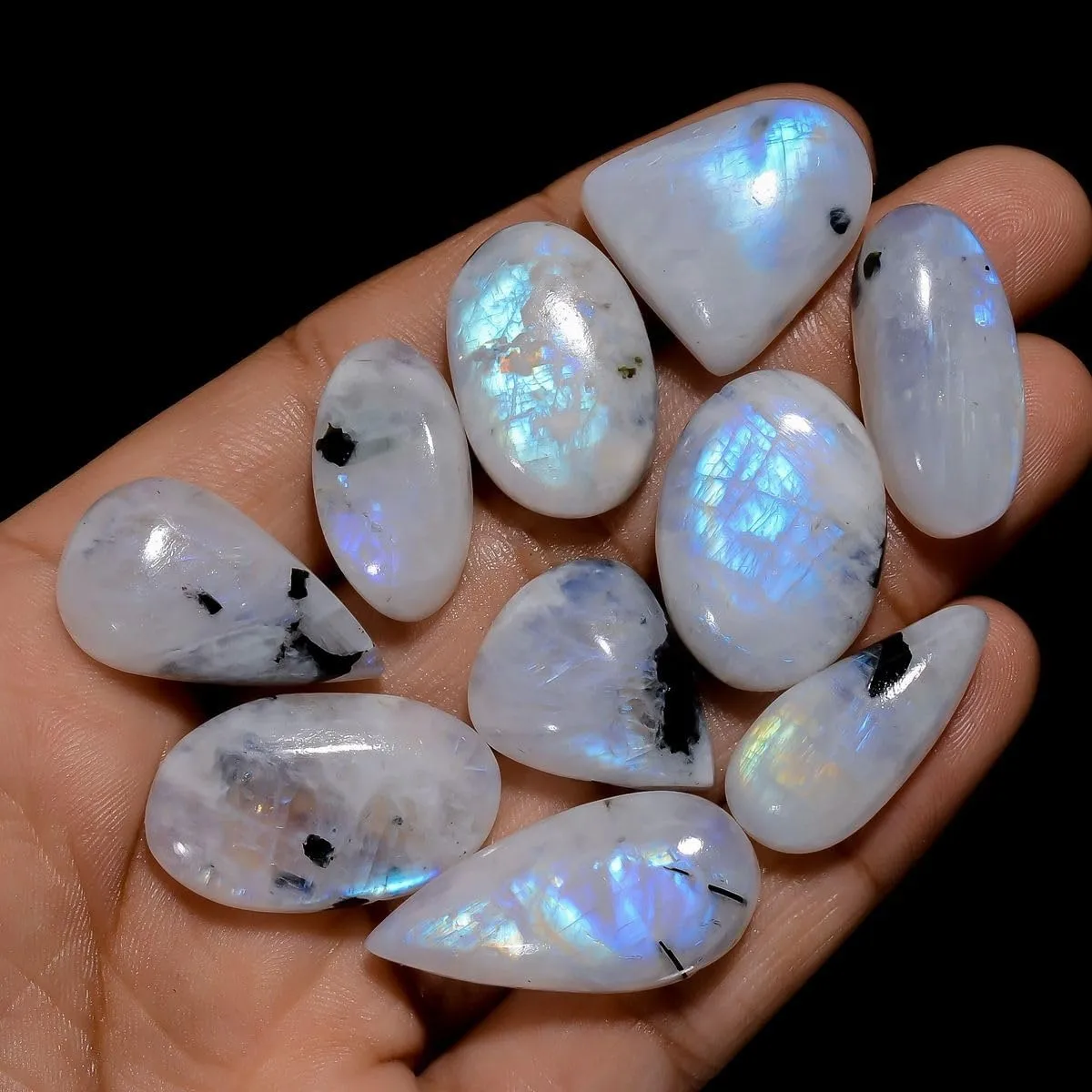 Natural Gemstone Cabochons Lot  4 Pcs Polished Loose Stones (1530 MM)  Multi-Shape Healing Crystals for Wire Wrapping, Jewelry Making & Spiritual Crafts