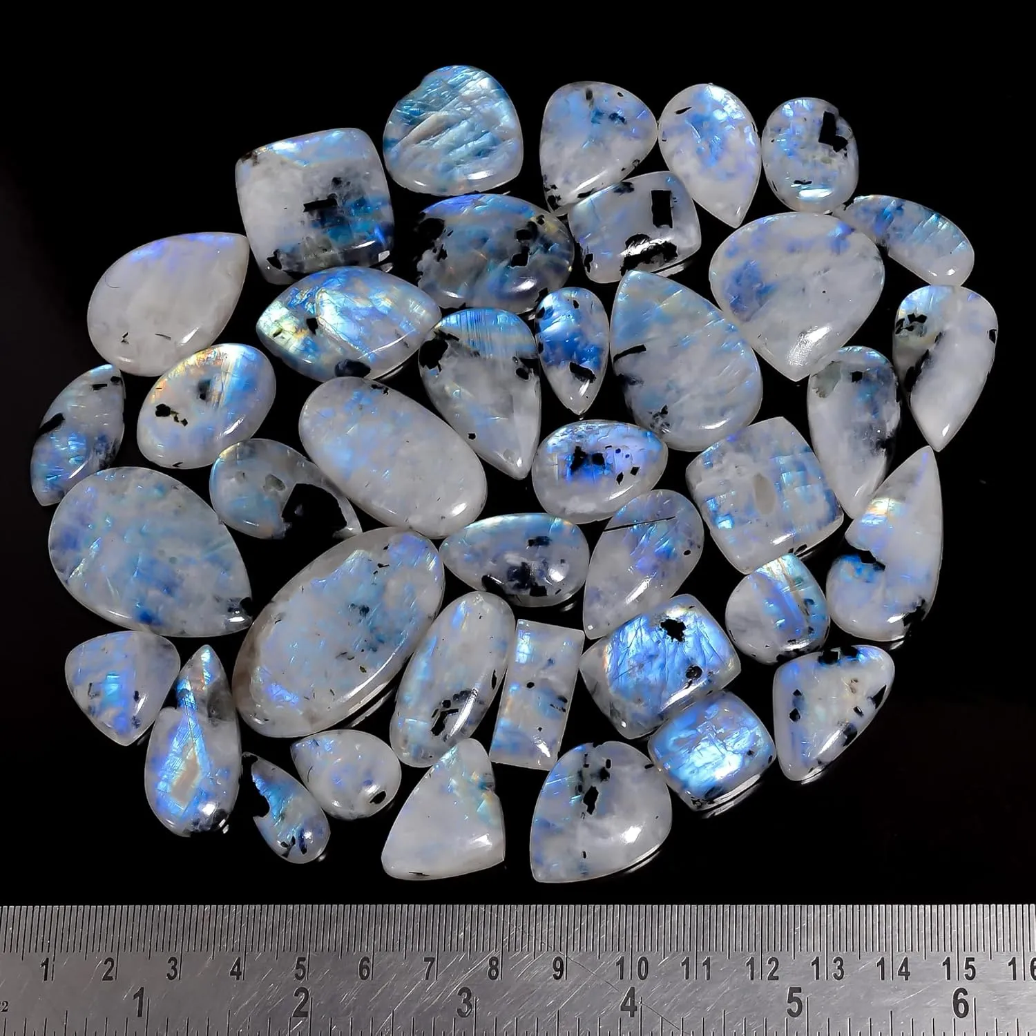 Natural Gemstone Cabochons Lot  4 Pcs Polished Loose Stones (1530 MM)  Multi-Shape Healing Crystals for Wire Wrapping, Jewelry Making & Spiritual Crafts