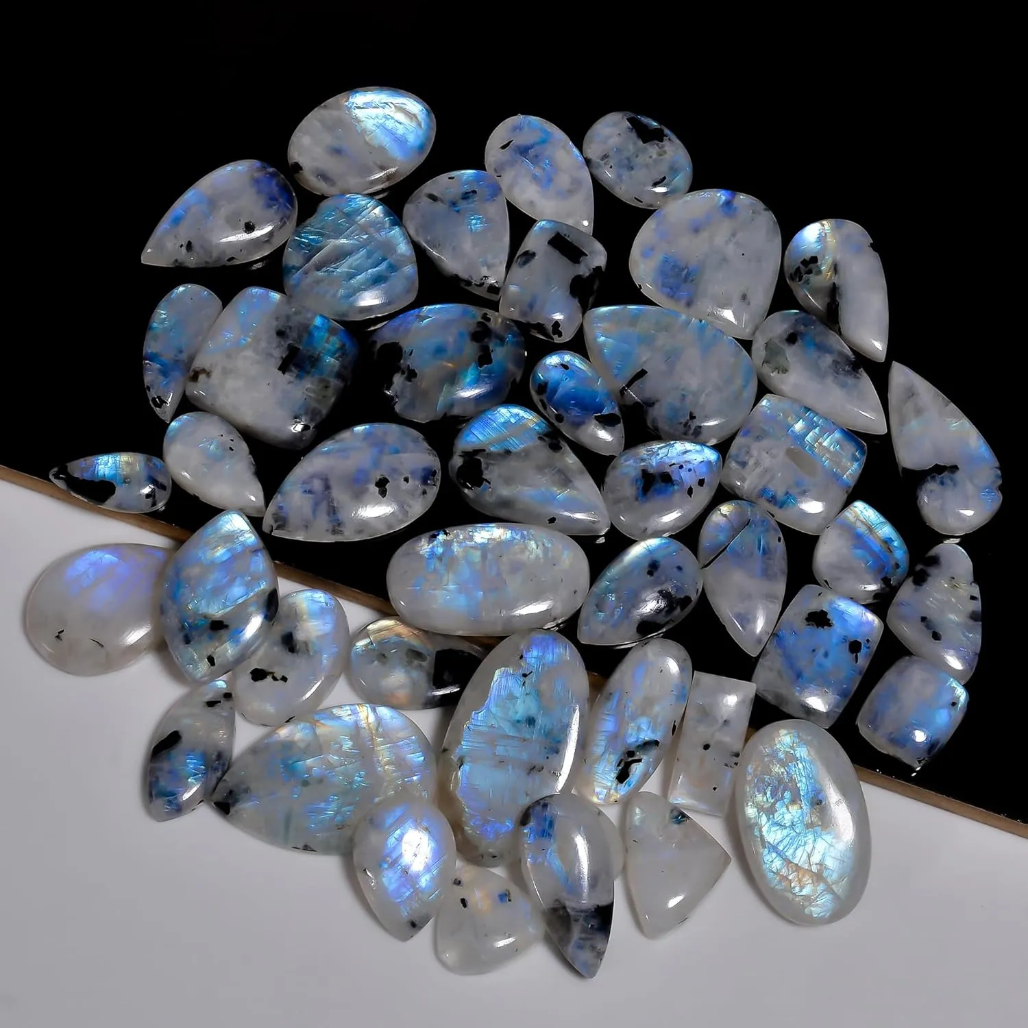Natural Gemstone Cabochons Lot  4 Pcs Polished Loose Stones (1530 MM)  Multi-Shape Healing Crystals for Wire Wrapping, Jewelry Making & Spiritual Crafts