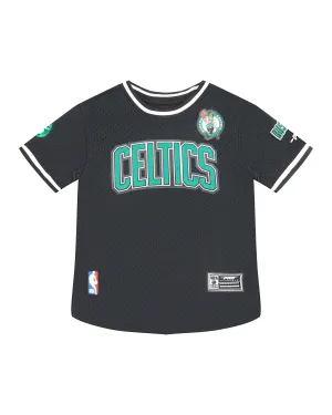 NBA BOSTON CELTICS CLASSIC LITTLE BOYS SHORT SLEEVE MESH TEE (BLACK)