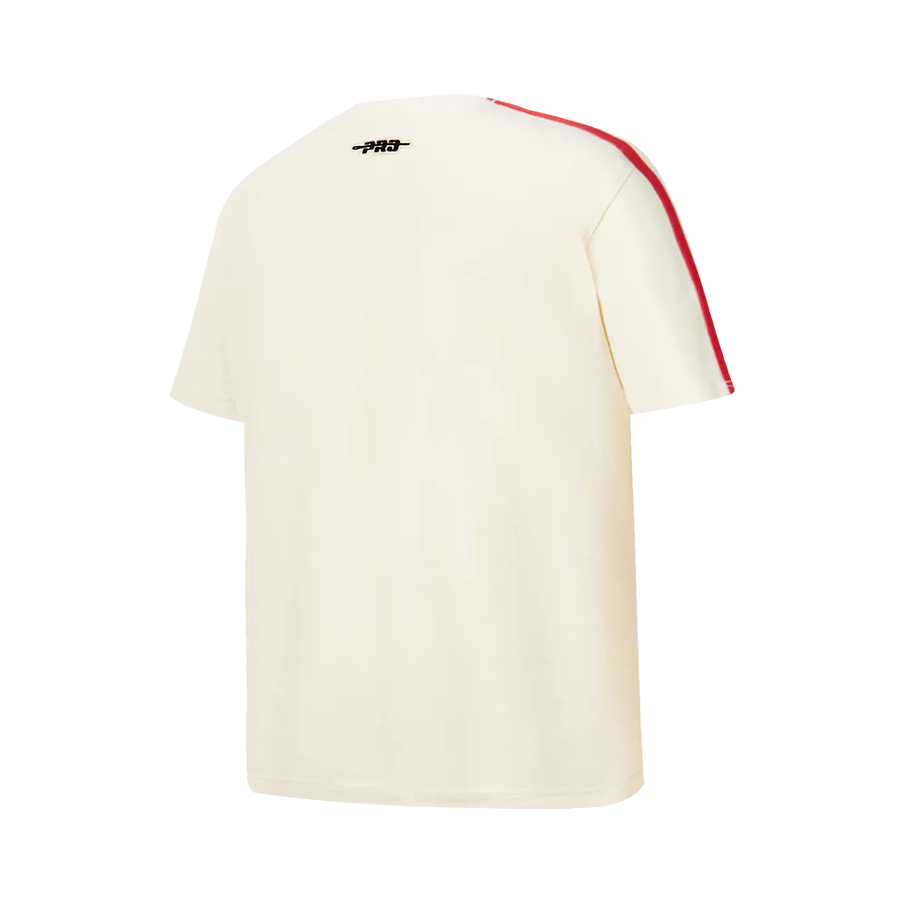 NBA CHICAGO BULLS RETRO CLASSIC BIG BOYS SHORT SLEEVE TAPING TEE (EGGSHELL/ RED)