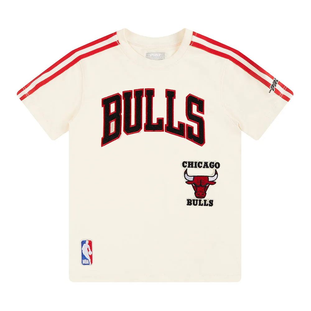 NBA CHICAGO BULLS RETRO CLASSIC LITTLE BOYS SHORT SLEEVE TAPING TEE (EGGSHELL/ RED)