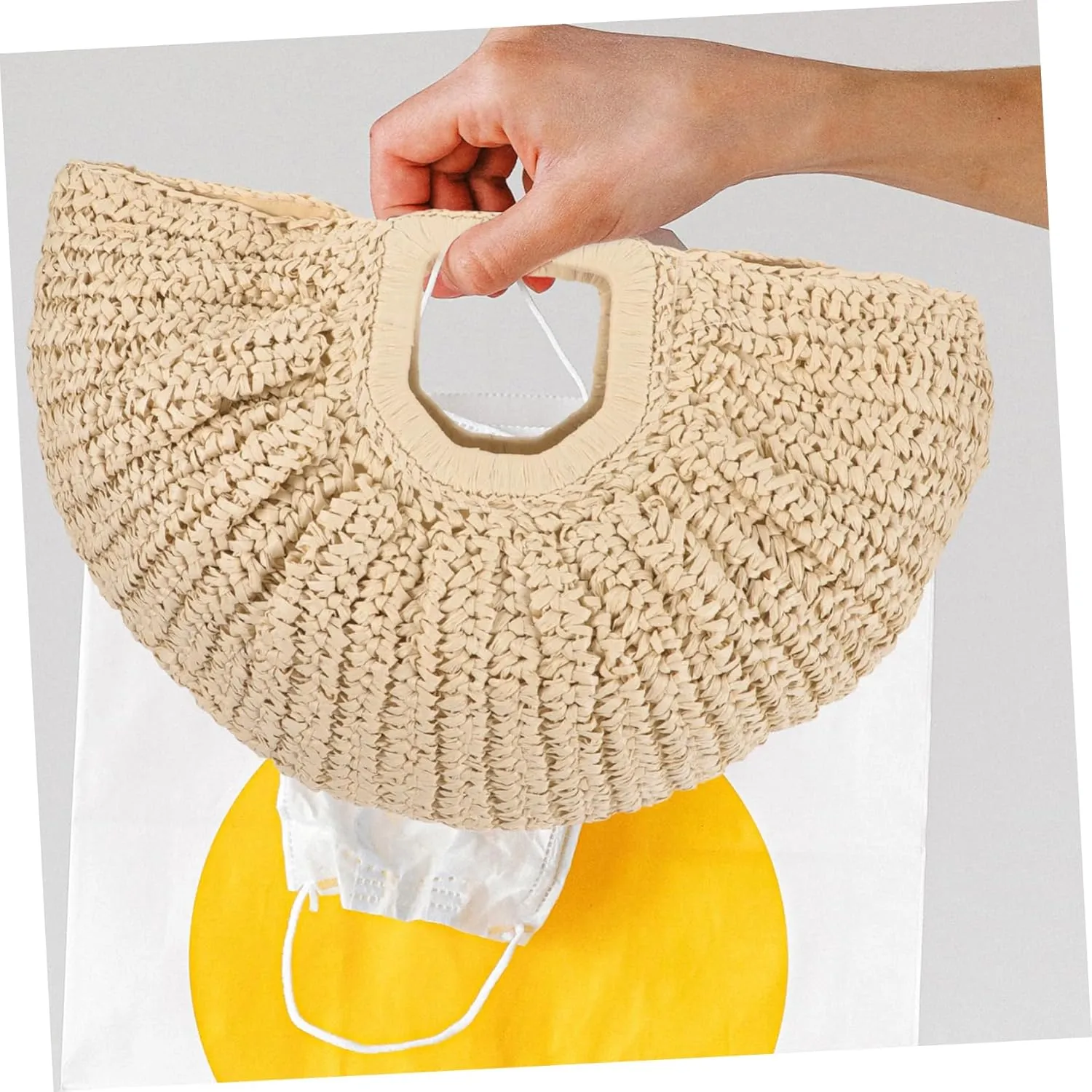NOLITOY Beach Bag Woven Handbag Wallets Tote Bag Purses Handbags Beach Tote Woven Purse Women Beach Handbag