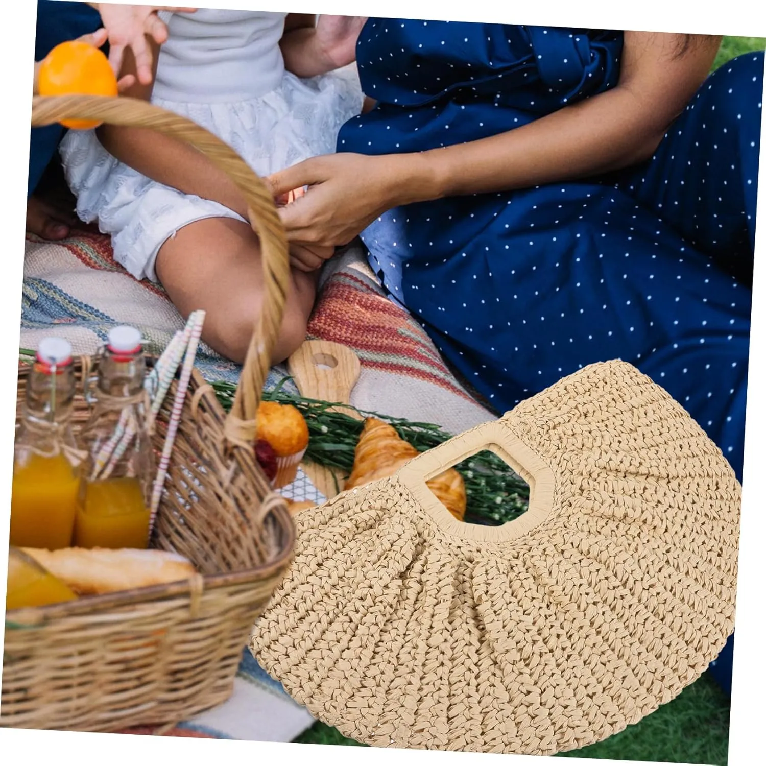 NOLITOY Beach Bag Woven Handbag Wallets Tote Bag Purses Handbags Beach Tote Woven Purse Women Beach Handbag