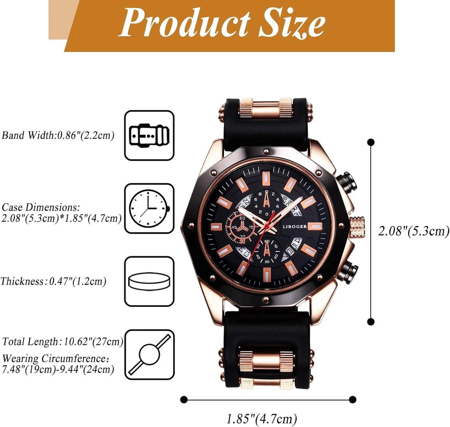 OIDEA Sports Watches for Men: Fashion Large Dial Silicon Strap Analog Quartz Quartz Wrist Watch Calendar Business Work Dress Casual Mens Watches Gifts