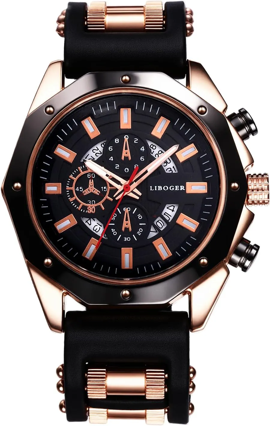 OIDEA Sports Watches for Men: Fashion Large Dial Silicon Strap Analog Quartz Quartz Wrist Watch Calendar Business Work Dress Casual Mens Watches Gifts