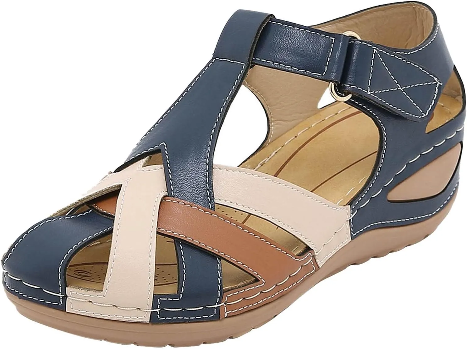 Orthopedic Sandals For Women Closed Toe Platform Wedge Casual Sandal With Arch Good Arch Support Camping Shoes Woman