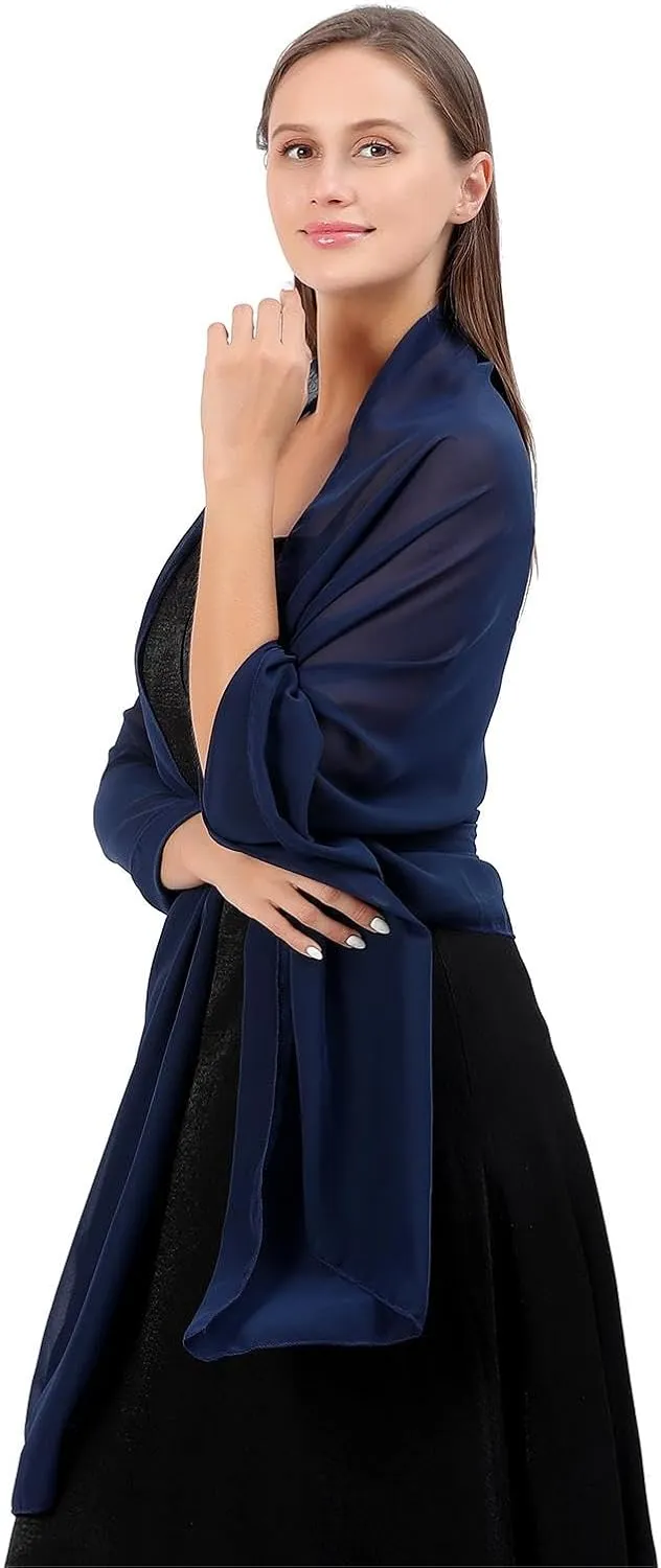 OurLore Women's Scarf Shawls Wraps for Evening Dress Chiffon Shawl Soft Elegant Pashmina Wedding Bridal Scarves