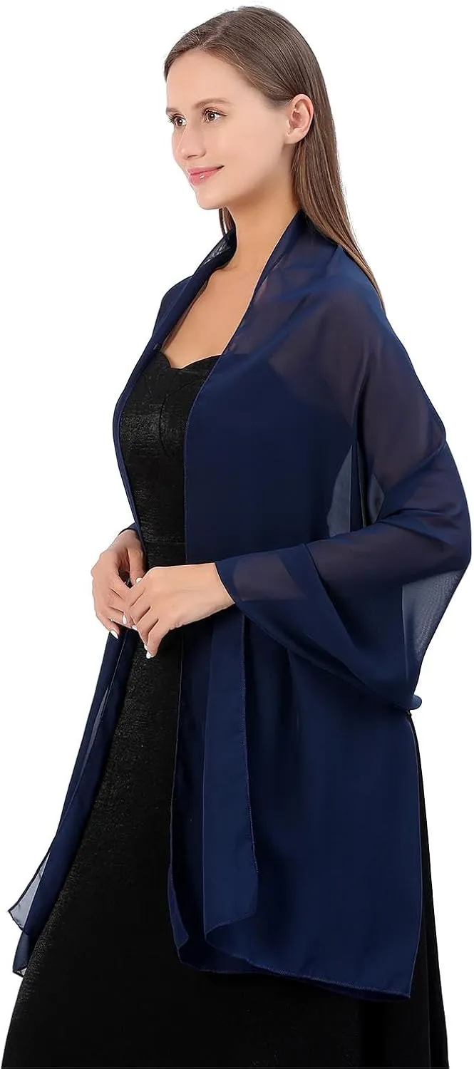 OurLore Women's Scarf Shawls Wraps for Evening Dress Chiffon Shawl Soft Elegant Pashmina Wedding Bridal Scarves