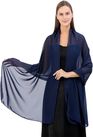 OurLore Women's Scarf Shawls Wraps for Evening Dress Chiffon Shawl Soft Elegant Pashmina Wedding Bridal Scarves