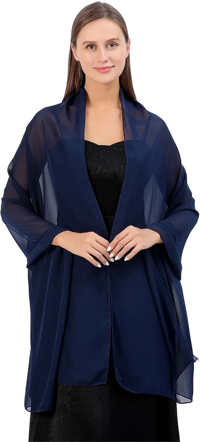 OurLore Women's Scarf Shawls Wraps for Evening Dress Chiffon Shawl Soft Elegant Pashmina Wedding Bridal Scarves