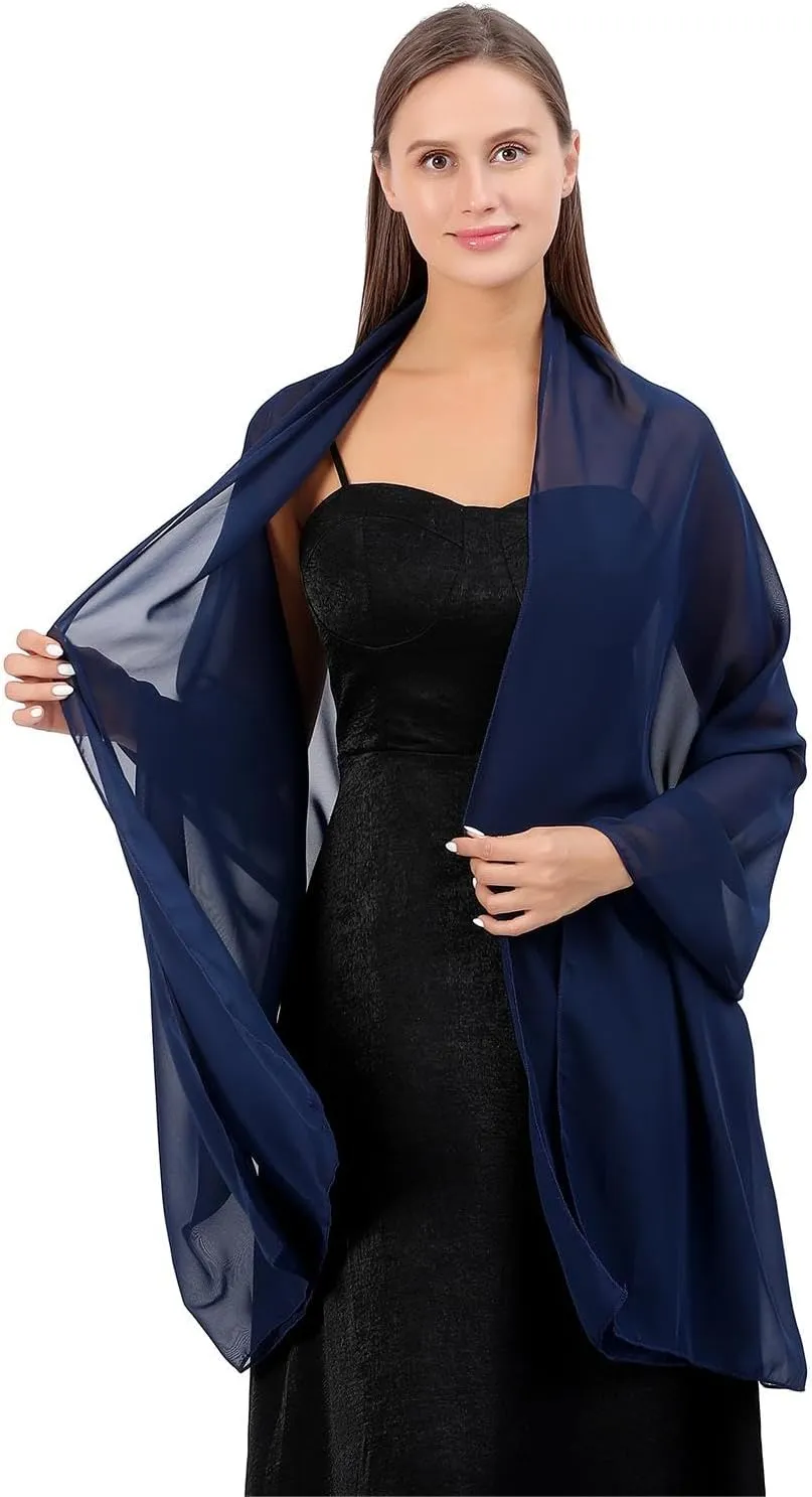 OurLore Women's Scarf Shawls Wraps for Evening Dress Chiffon Shawl Soft Elegant Pashmina Wedding Bridal Scarves