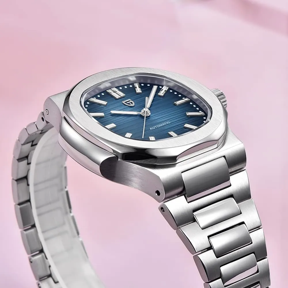 Pagani Design 1728 Luxury Men's Automatic Mechanical Watch Synthetic Sapphire Full Stainless Steel Waterproof Luminous Casual Sports Wristwatch