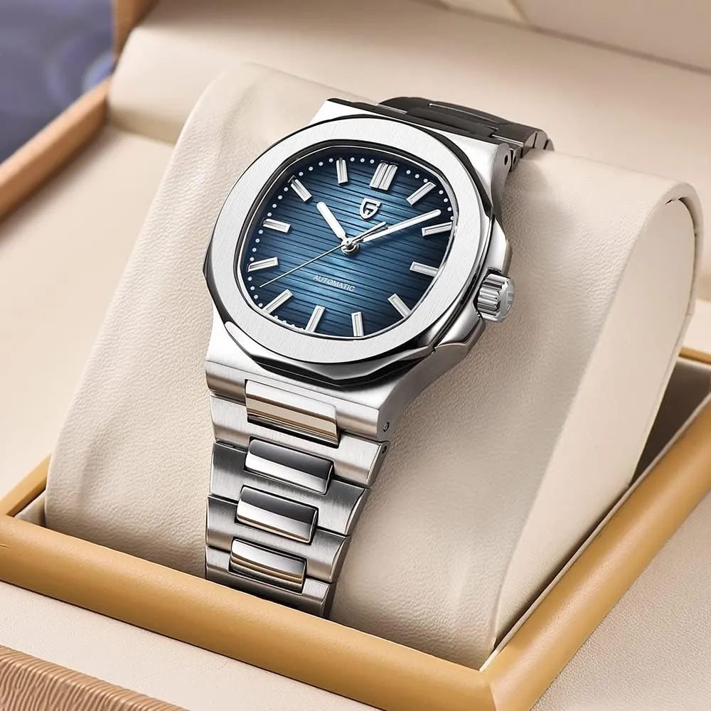 Pagani Design 1728 Luxury Men's Automatic Mechanical Watch Synthetic Sapphire Full Stainless Steel Waterproof Luminous Casual Sports Wristwatch