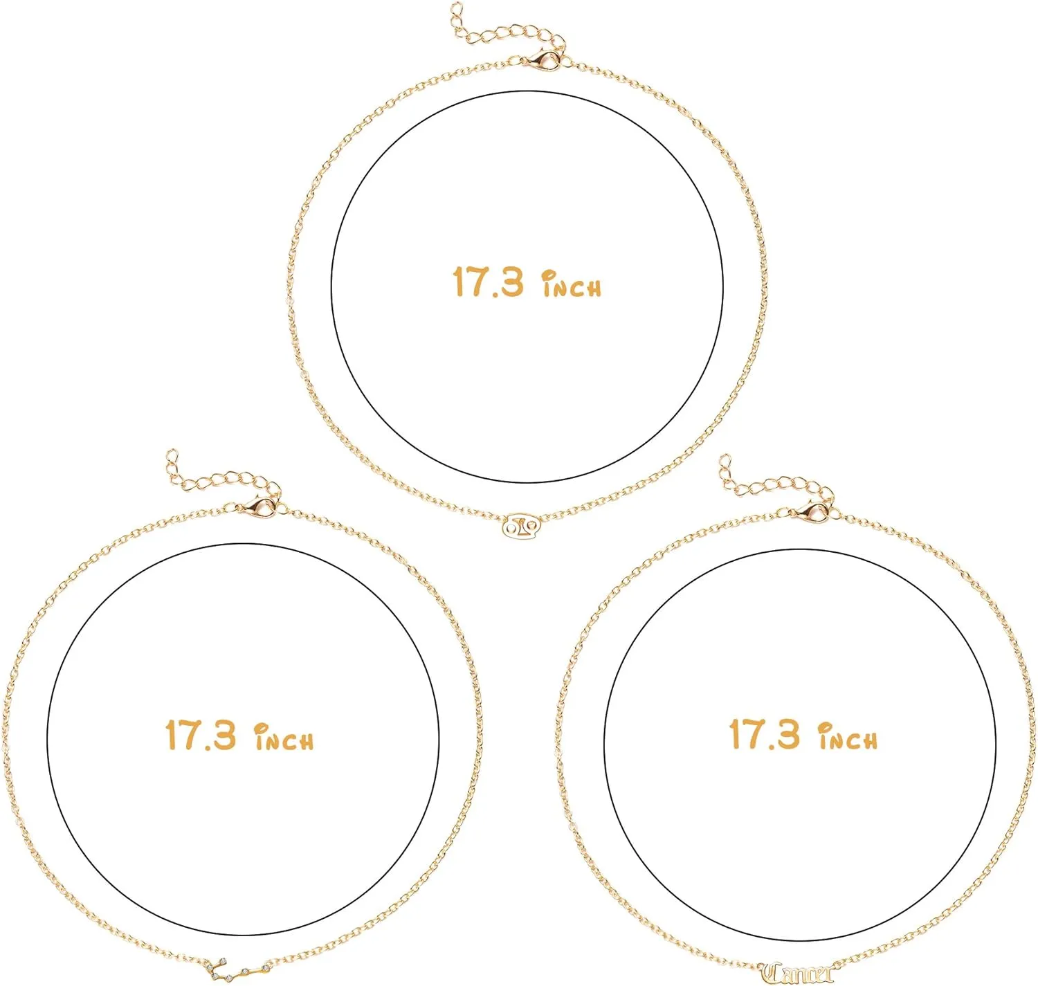 PANTIDE 3Pcs Constellation Zodiac Layer Necklaces for Women Girls, Retro 14K Gold Plated 12 Constellation Pendant Necklace Exquisite Letter Horoscope Old English Zodiac Sign Jewelry Birthday Gift