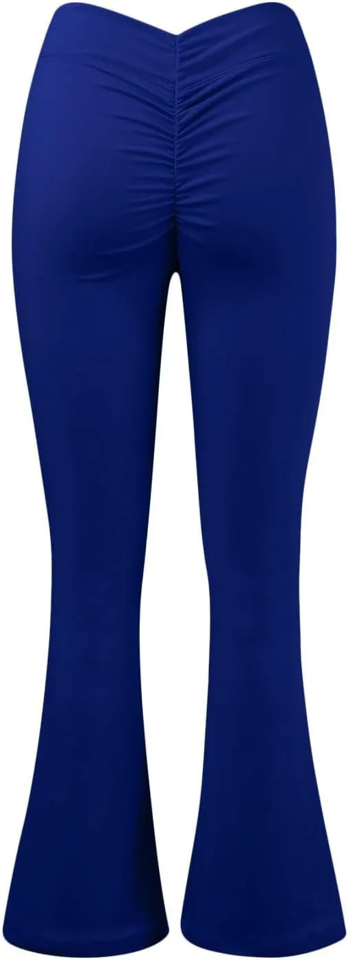 Pants for Women Leggings Fashion V Back Butt Lifting Wide Leg High Trousers Workout Yoga Pants Gym Trousers 2025