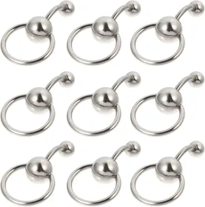 PartyKindom 10Pcs Elegant Belly Button Ring Navel Jewelry Stylish Piercing Hoops for Parties Dances and Street Photography