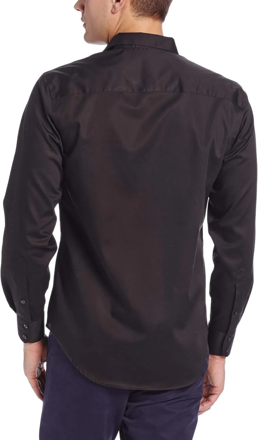 Perry Ellis Mens Twill Long Sleeve Dress Shirt, Non-Iron, Point Collar, Regular Fit Button Down Shirt