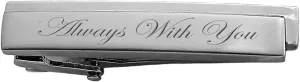 Personalized Silver Modern Skinny Tie Clip Custom Engraved Free - Ships from USA