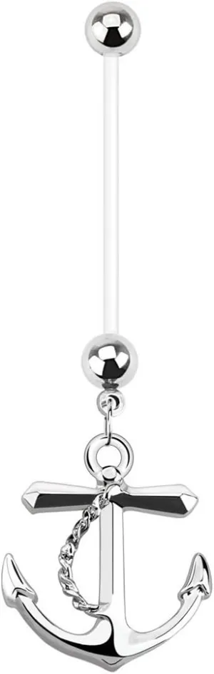 Pierced Owl Nautical Anchor Pregnancy Belly Button Ring