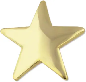 PinMart Classic Shiny Gold 5 Point Star Military Recognition Lapel Pin