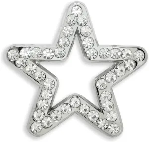 PinMart Silver Plated Shiny Rhinestone Star Brooch Pin