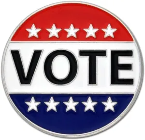 PinMart Vote Patriotic Political Election American Flag Enamel Lapel Pin