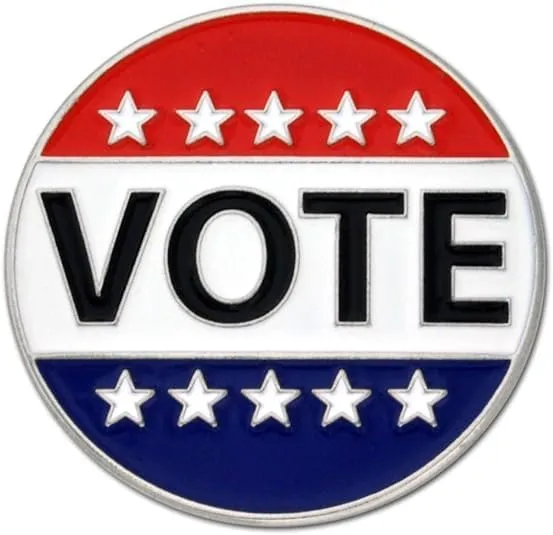 PinMart Vote Patriotic Political Election American Flag Enamel Lapel Pin