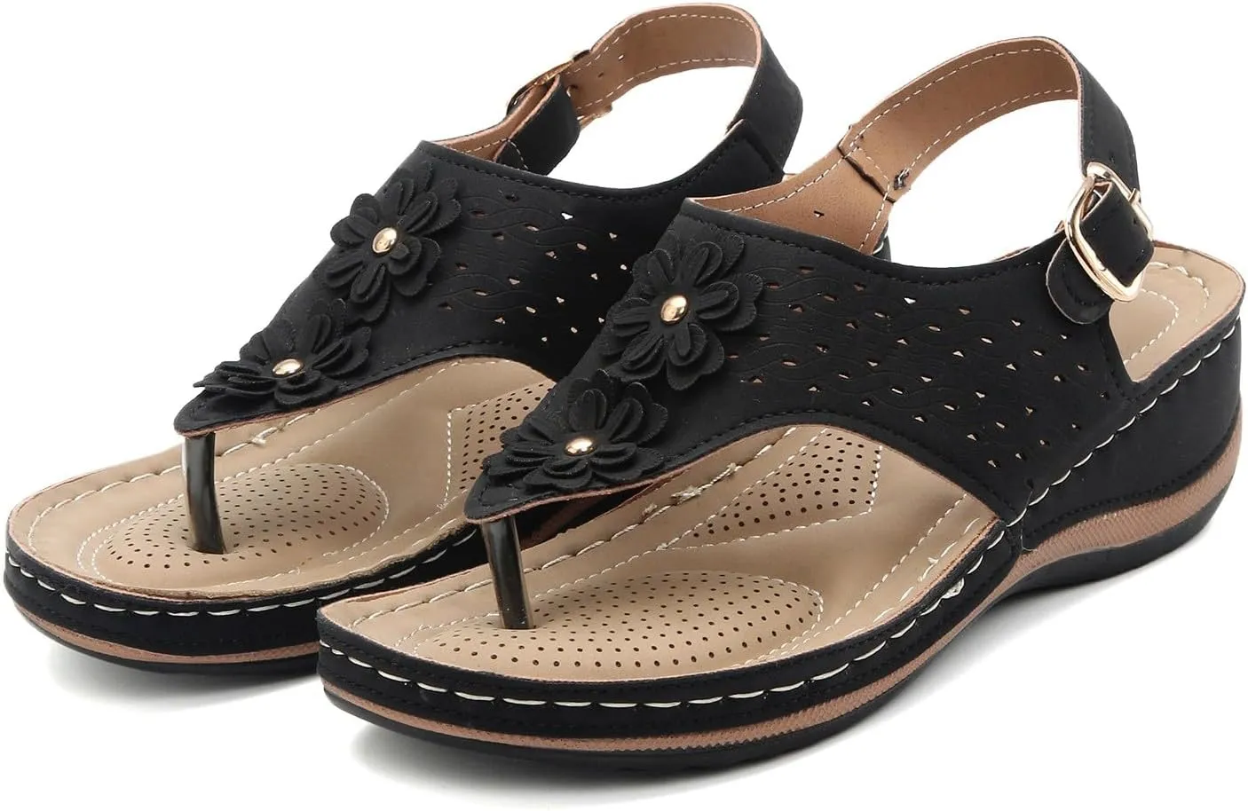 Platform Sandals Walking Sandals Women Comfort Arch Support Summer Outdoor Camping Walking Beach Sandals