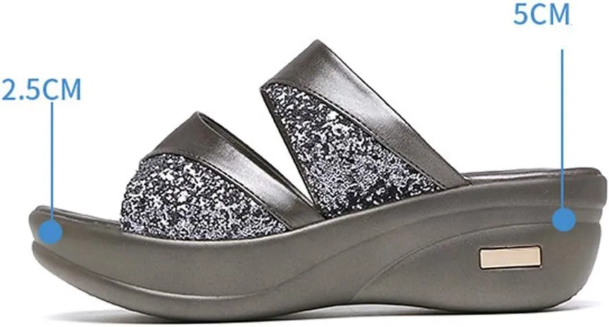 Platform Sandals Women Double Ankle Strap Comfortable with Adjustable Buckles and Open Toe for Customizable Fit Orthopedic Sandal Beach Dressy Flip Flops for Wide Toe 2025 Spring