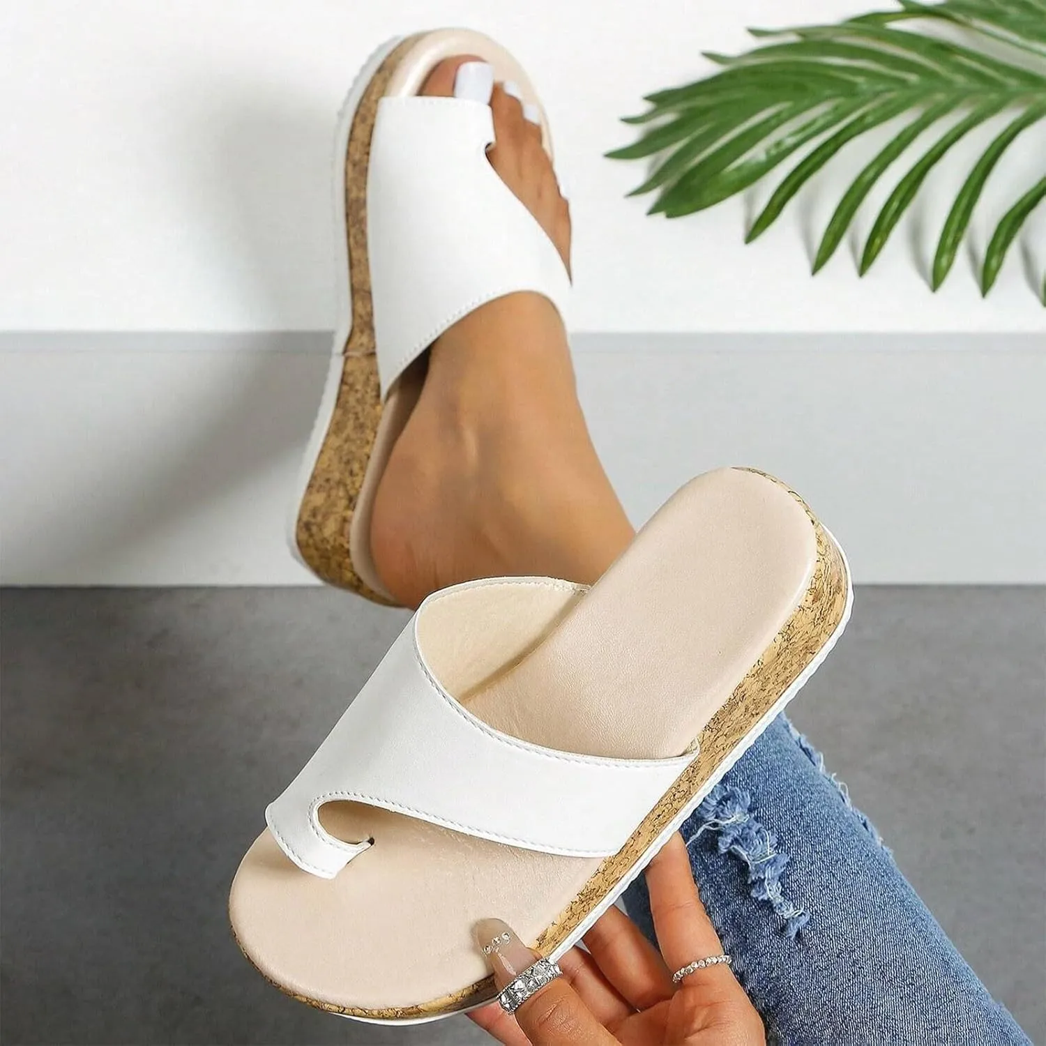 Platform Sandals Women Wide Arch Support Sandals Summer Low Wedges Womens Comfortable Open Toe Sandal