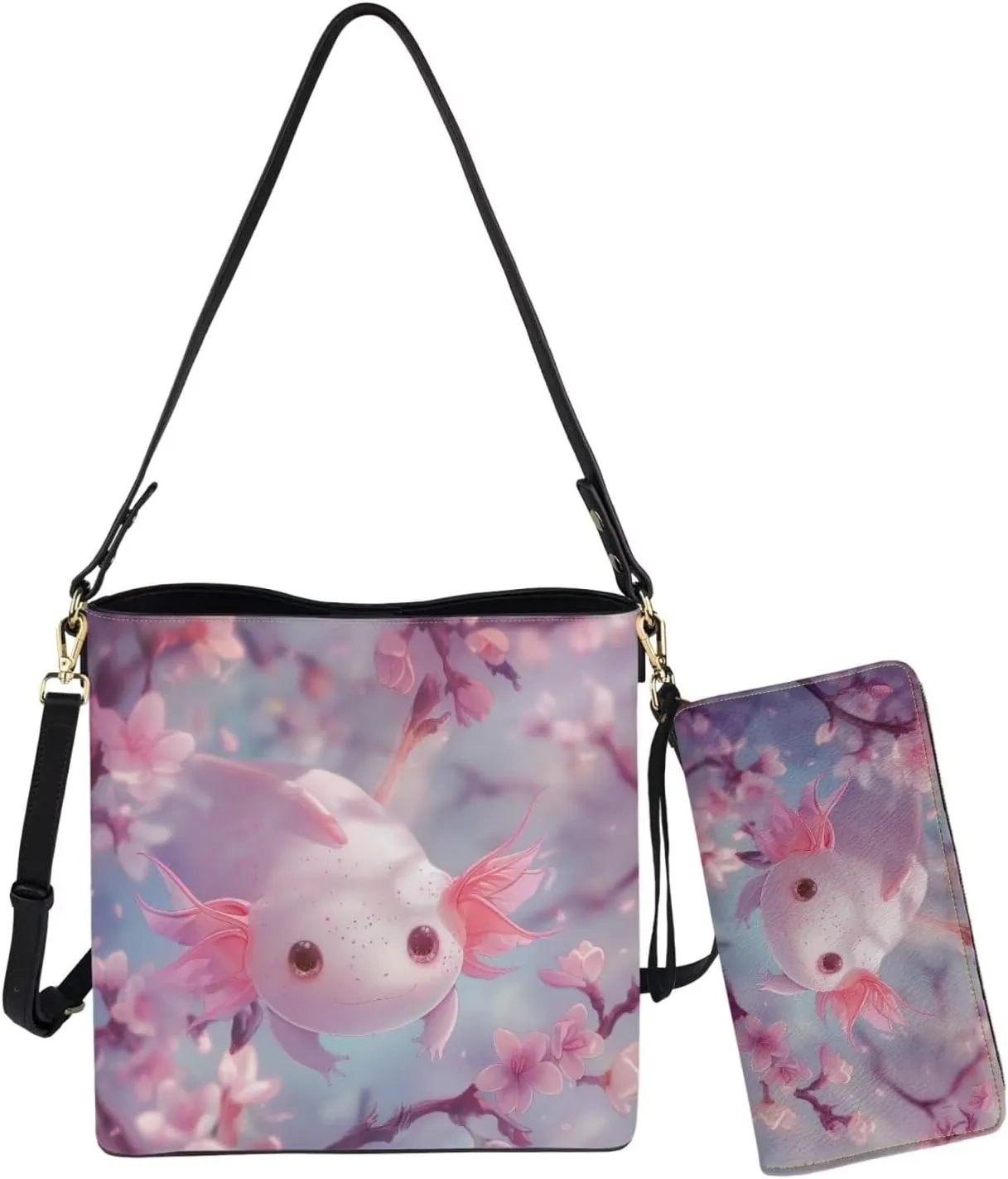 Purses for Women 2 Piece Set Shoulder Tote Purse with Long Wallet