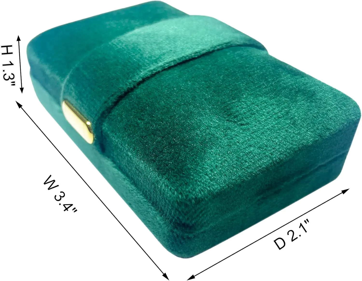 rectangle Velvet Ring Box, Cute Classical Ring Bearer,Premium Gorgeous Vintage Double Slots Ring Box for Engagement,Proposal,Wedding (green)