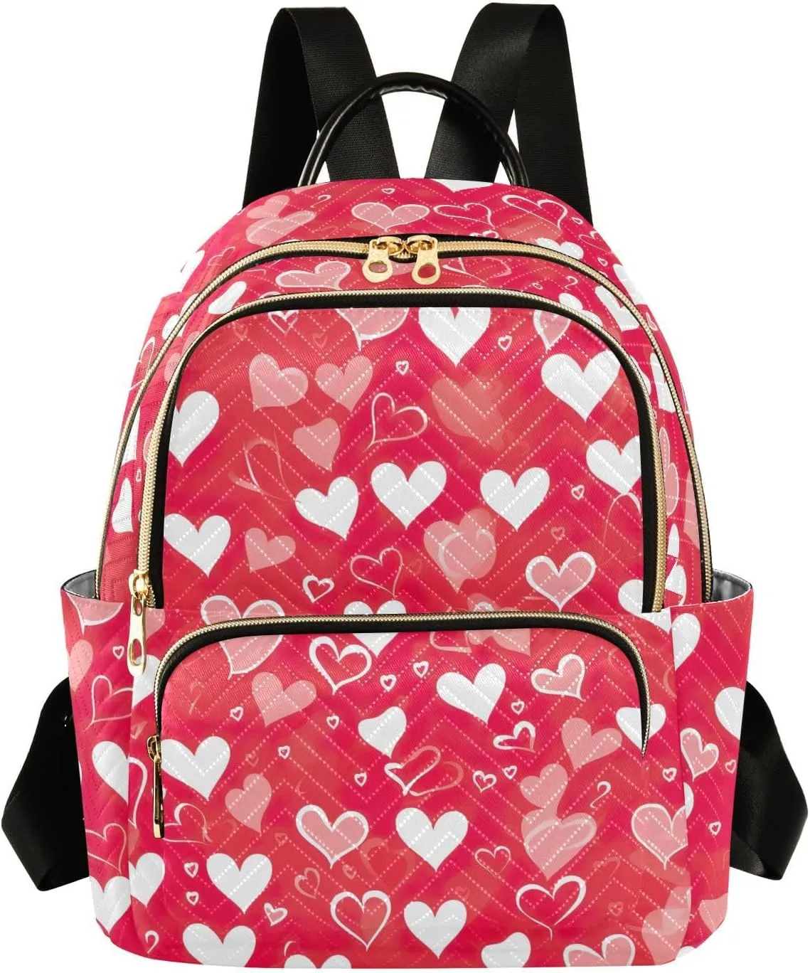 Red Valentine's Mini Backpack Purse for Women Small Travel Casual Daypack Ladies Shoulder Bags Quilted Bookbag for Work M