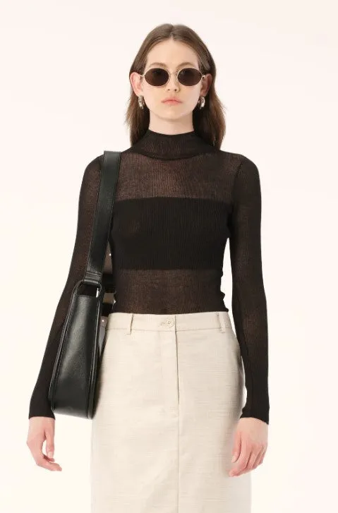 Reo Knit Top Black