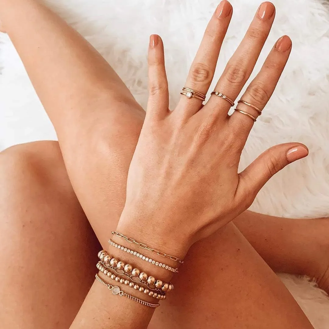 Reoxvo 14K Gold Plated Bangle Cuff Bracelets for Women Non Tarnish Gold Bracelet Stack Jewelry Set for Women Trendy
