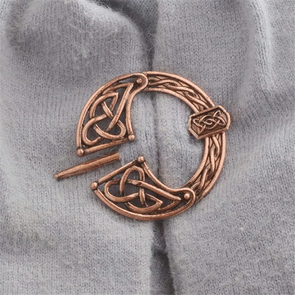 Retro Viking Brooches Cloak Pins Celtic Scarf Shawl Buckle Medieval Clasp Pin Brooch Penannular Brooch for Women Men Jewelry Costume 3Pcs Set