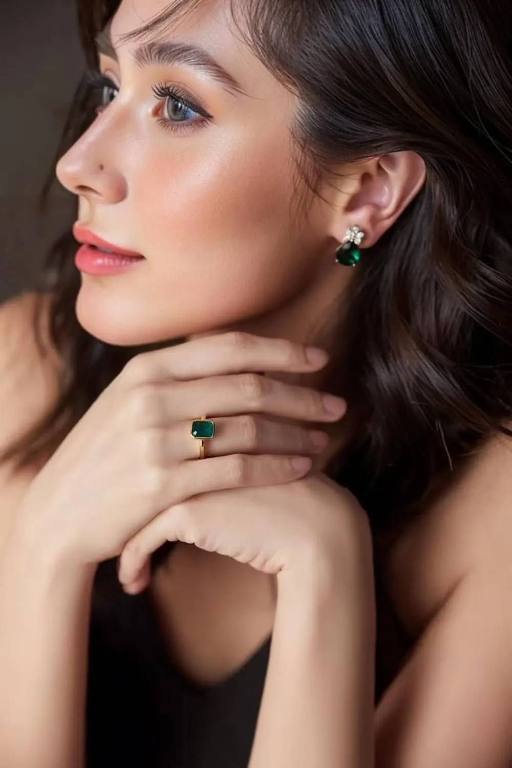 RIZILIA Teardrop Stud Pierced Earrings with Pear Cut CZ [5 Colors available] in White Gold Plated, Simple Modern Elegant