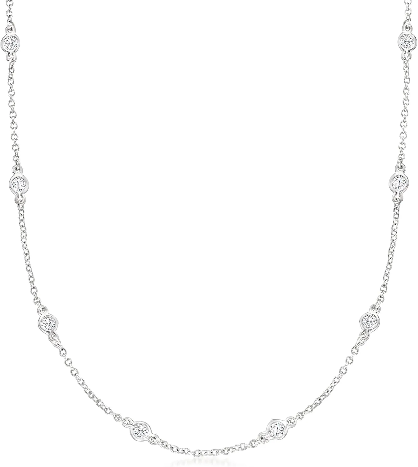 Ross-Simons 1.00 ct. t.w. CZ Necklace in Sterling Silver