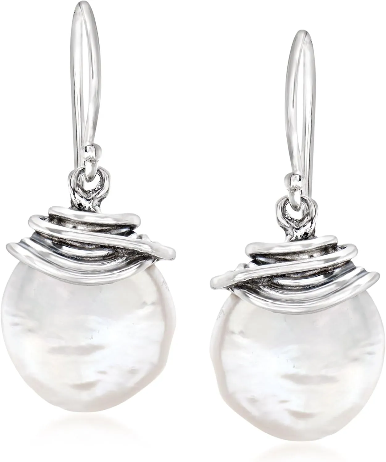 Ross-Simons 12-13mm Cultured Coin Pearl Drop Earrings