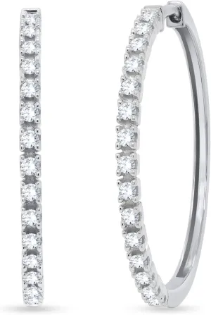 Round Diamond Huggies Hoop Earrings for Women - 1/2 Cttw Round Cut Natural Diamond Hoop Earrings Jewelry Gift 18K Gold over 925 Sterling Silver (0.52 Carat, I-J Color, I2 Clarity)