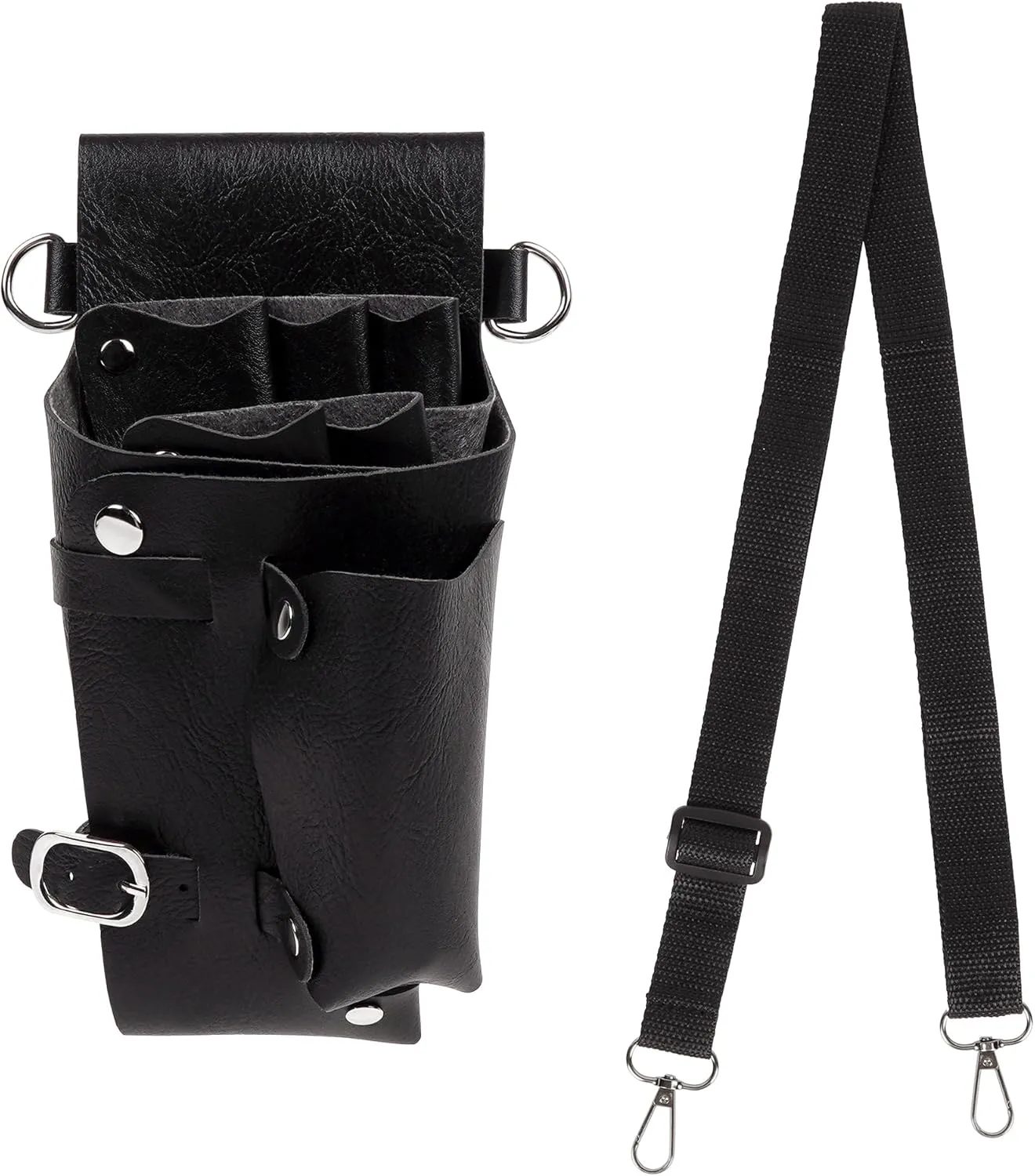 Salon Hairdresser Waist Bag, Crossbody Tool Bag, Stylist Waist Pouch, Detachable Scissor Bag, Beauty Tool Organizer (1 pcs black)