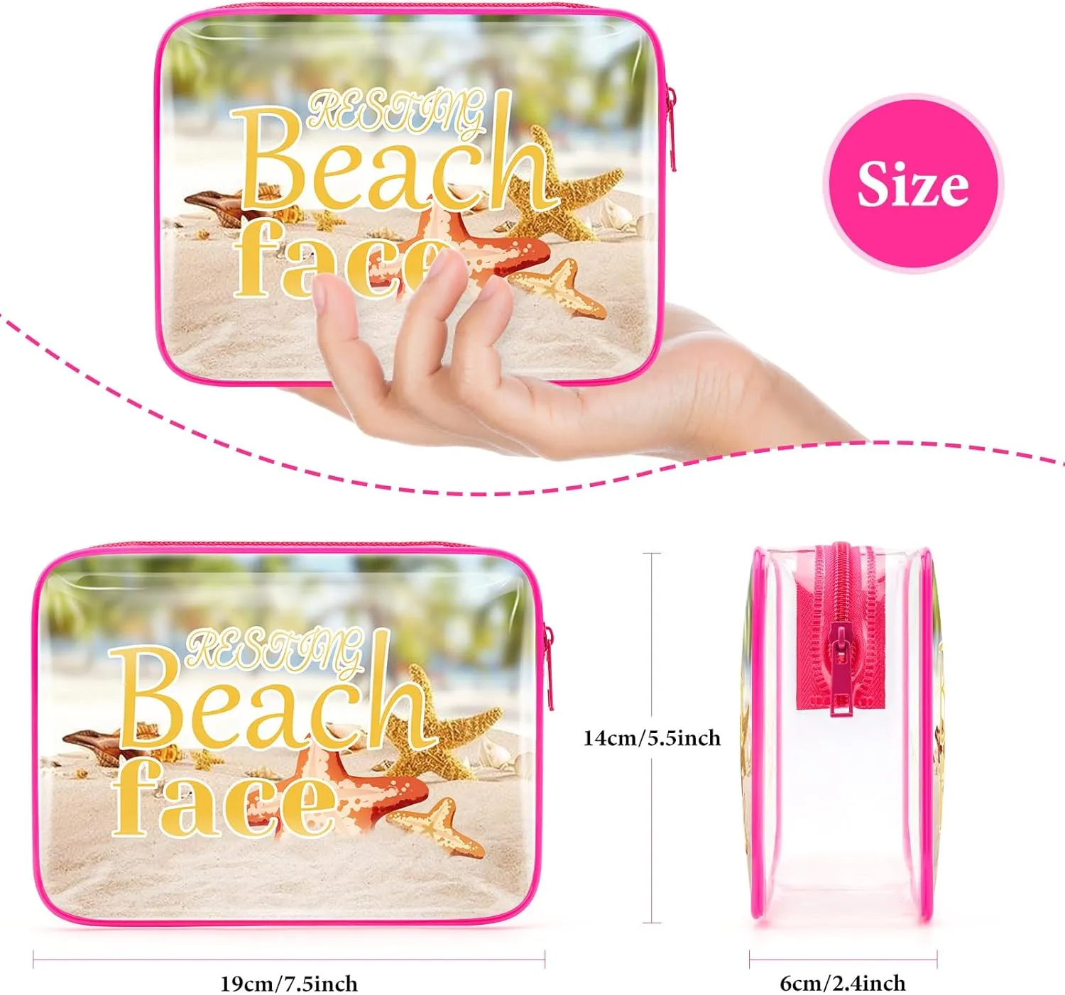Sfodiary Beach Gifts Beach Lover Gift Beach Makeup Bag for Women Beach Theme Gift for Women Beach Summer Travel Trip Gifts Cosmetic Bag Ocean Gifts Sea Lovers Gift for Friends Zipper Travel Pouch