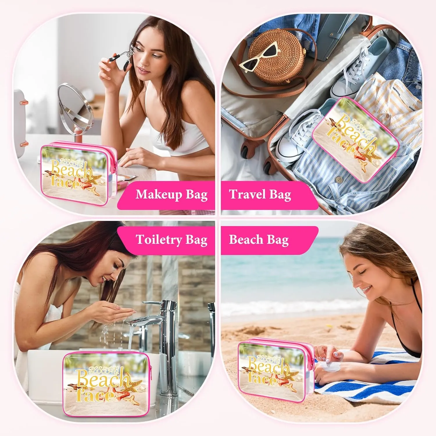 Sfodiary Beach Gifts Beach Lover Gift Beach Makeup Bag for Women Beach Theme Gift for Women Beach Summer Travel Trip Gifts Cosmetic Bag Ocean Gifts Sea Lovers Gift for Friends Zipper Travel Pouch