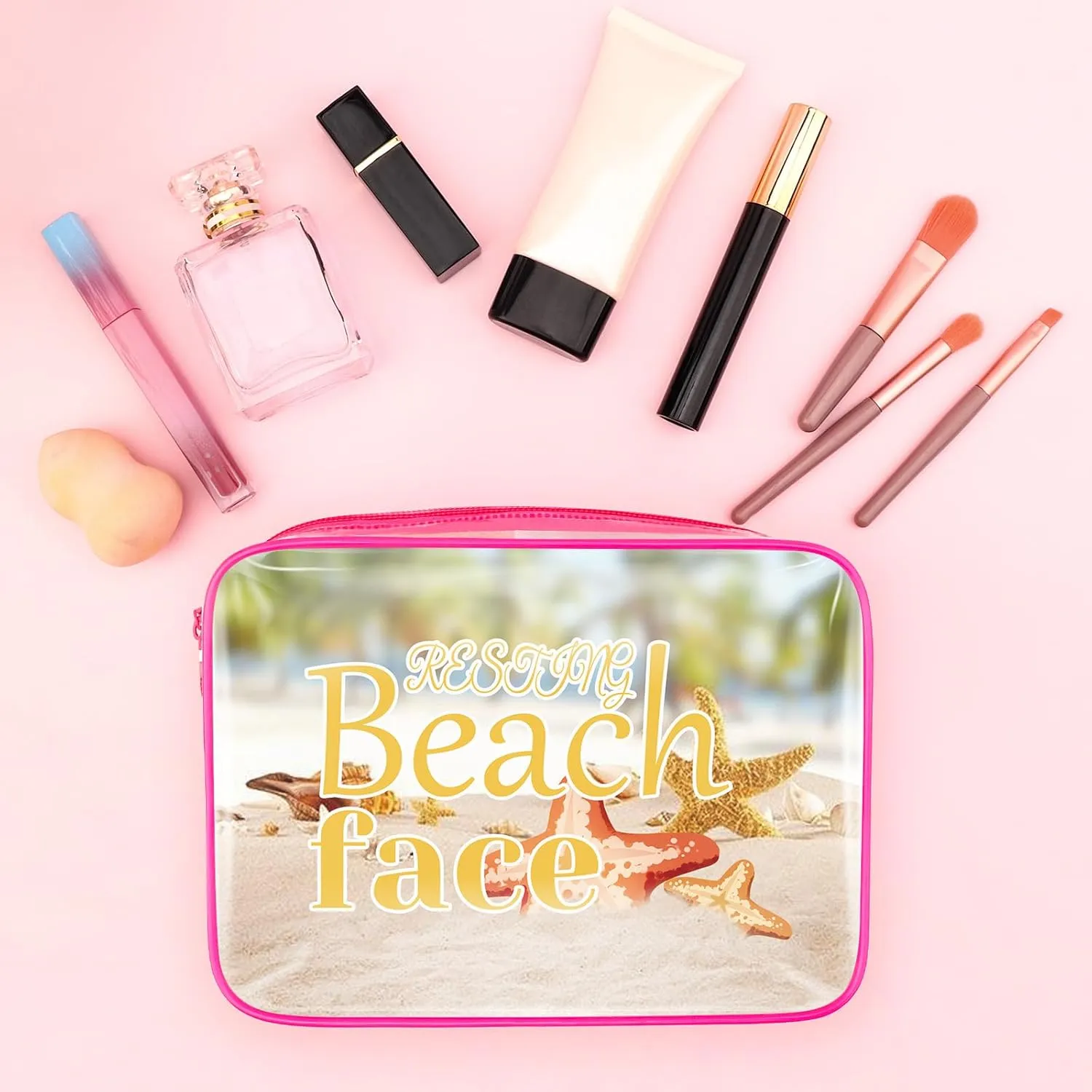 Sfodiary Beach Gifts Beach Lover Gift Beach Makeup Bag for Women Beach Theme Gift for Women Beach Summer Travel Trip Gifts Cosmetic Bag Ocean Gifts Sea Lovers Gift for Friends Zipper Travel Pouch