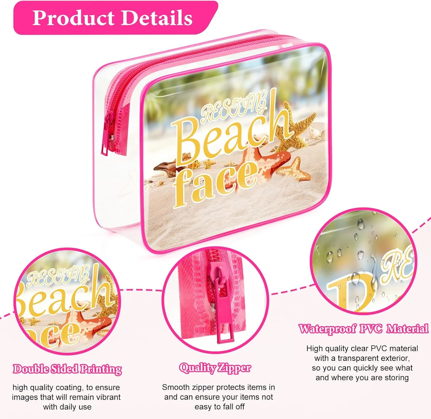Sfodiary Beach Gifts Beach Lover Gift Beach Makeup Bag for Women Beach Theme Gift for Women Beach Summer Travel Trip Gifts Cosmetic Bag Ocean Gifts Sea Lovers Gift for Friends Zipper Travel Pouch