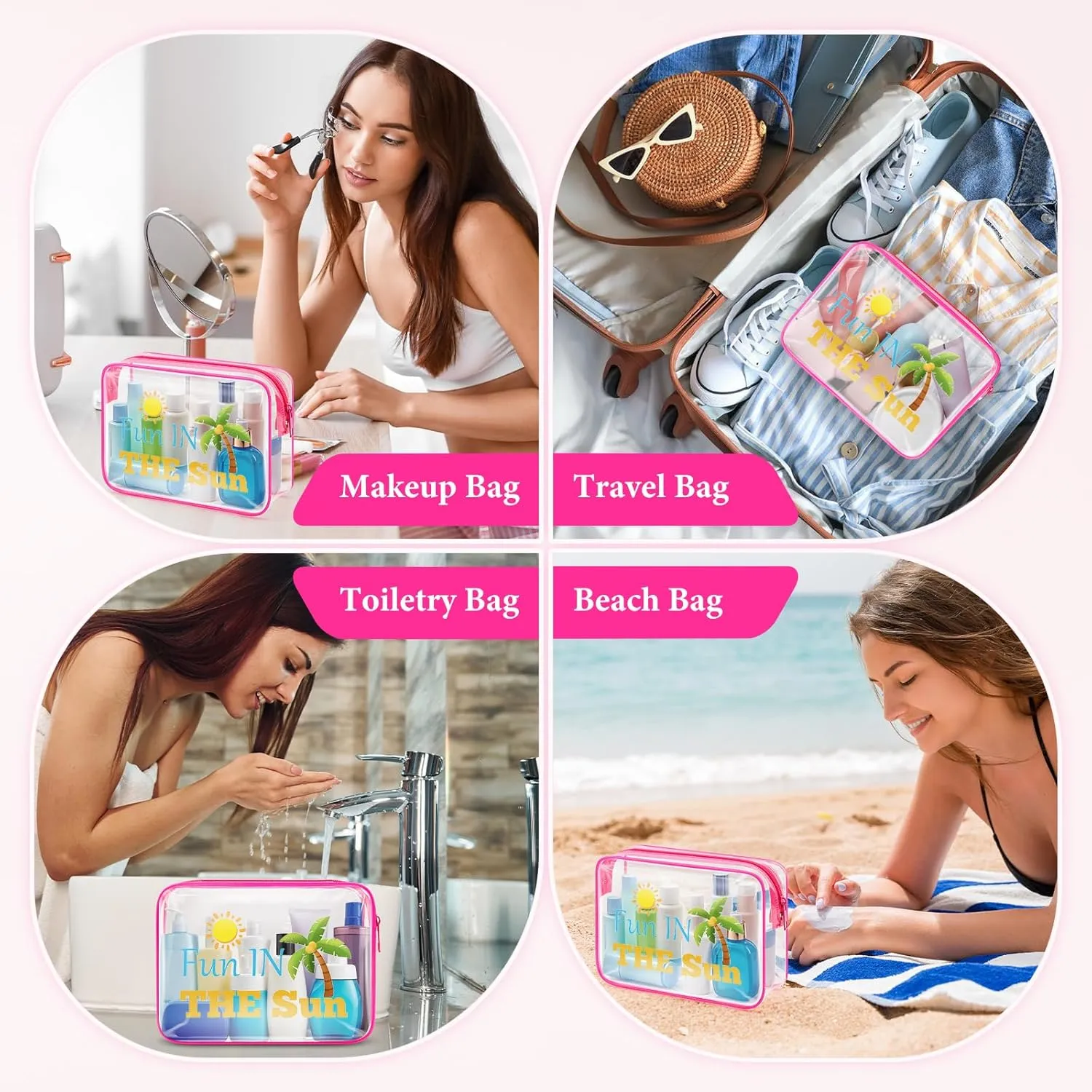 Sfodiary Beach Gifts for Women Makeup Bag Beach Lover Gifts Birthday Gifts for Friend Female Beach Themed Cosmetic Bag Beach Lover Gift Graduation Gifts for Her Christmas Gifts Travel Cosmetic Pouch