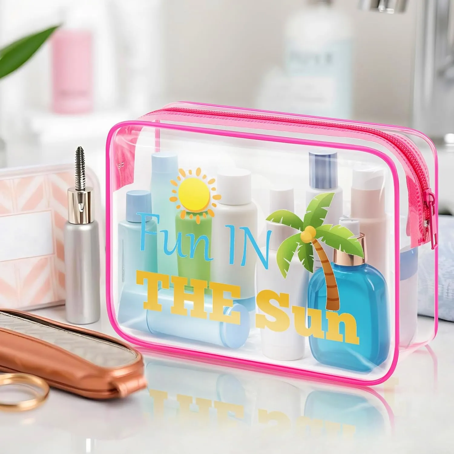 Sfodiary Beach Gifts for Women Makeup Bag Beach Lover Gifts Birthday Gifts for Friend Female Beach Themed Cosmetic Bag Beach Lover Gift Graduation Gifts for Her Christmas Gifts Travel Cosmetic Pouch