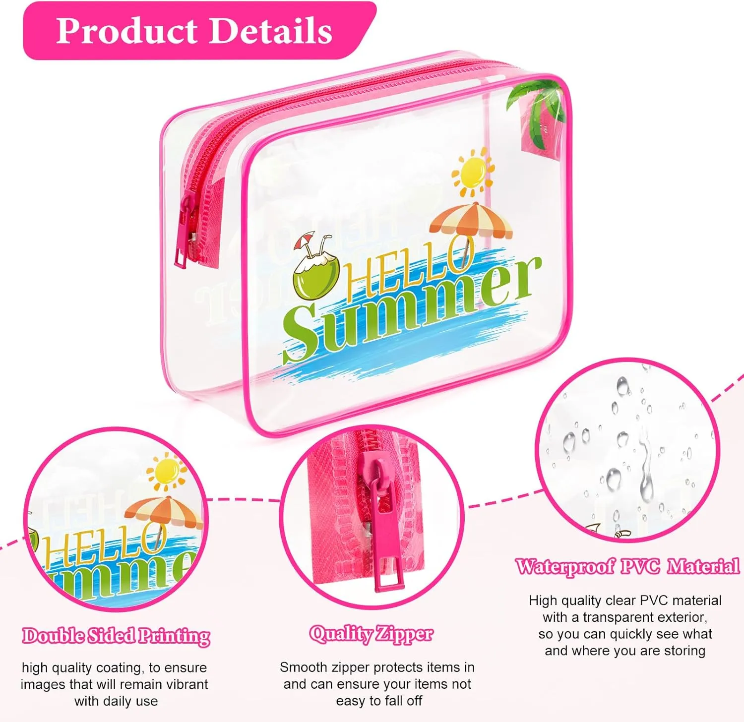 Sfodiary Beach Lover Gifts for Women Beach Theme Makeup Bag Summer Beach Cosmetic Bag Beach Trip Gifts Beach Gifts for Friends Sister Christmas Birthday Gift Funny Vacation Gifts Zipper Travel Pouch