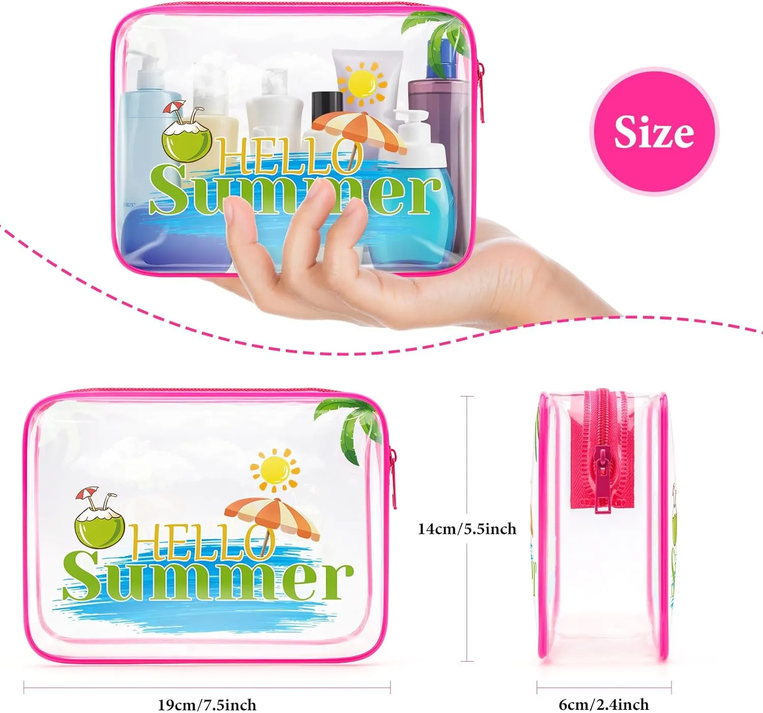 Sfodiary Beach Lover Gifts for Women Beach Theme Makeup Bag Summer Beach Cosmetic Bag Beach Trip Gifts Beach Gifts for Friends Sister Christmas Birthday Gift Funny Vacation Gifts Zipper Travel Pouch